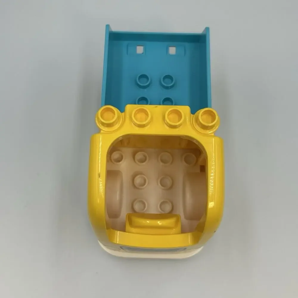 Mega Bloks Duplo Yellow Truck Cab Blue Dump Truck Vehicle w/ Worker Toy Set